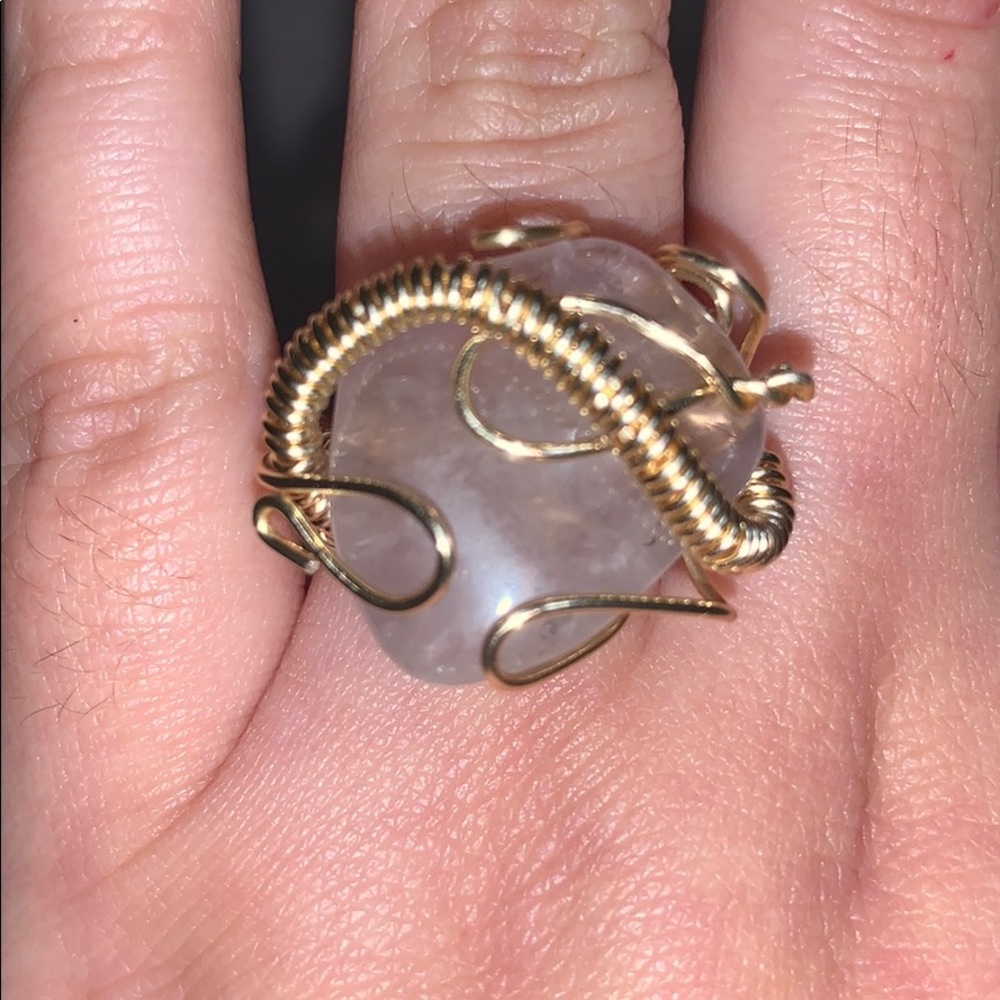 Wire wrapped stone ring